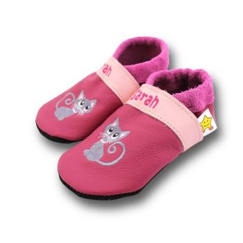 Hausschuhe Katze auf pink